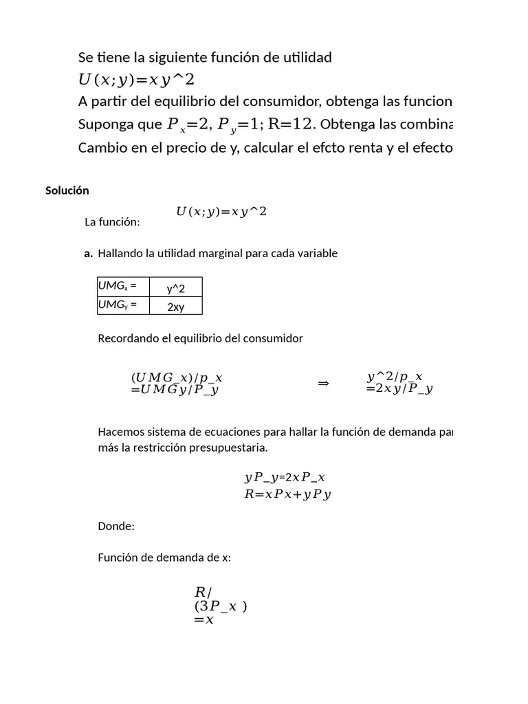 Efecto Renta y Efecto Sustitución | PDF | Curva de demanda | Economias