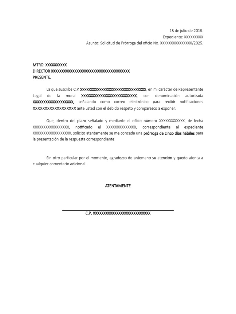 Solicitud de Prórroga 2025 | PDF