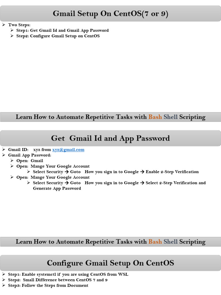 Gmail Configuration on CentOS Guide | PDF