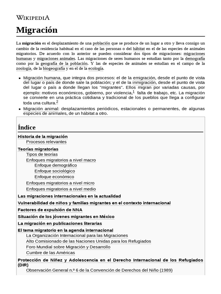 Tipos y procesos de migración humana y animal | PDF | Migración humana ...
