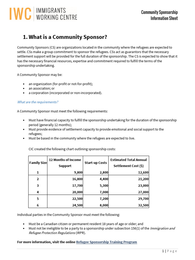 Community Sponsorship Guide for Refugees | PDF | Government And ...