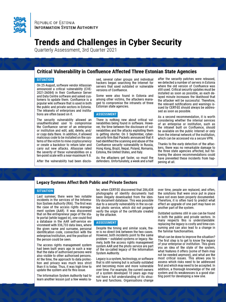 2021 q3 Trends Challenges Cyberspace Eng | PDF | Security | Computer ...