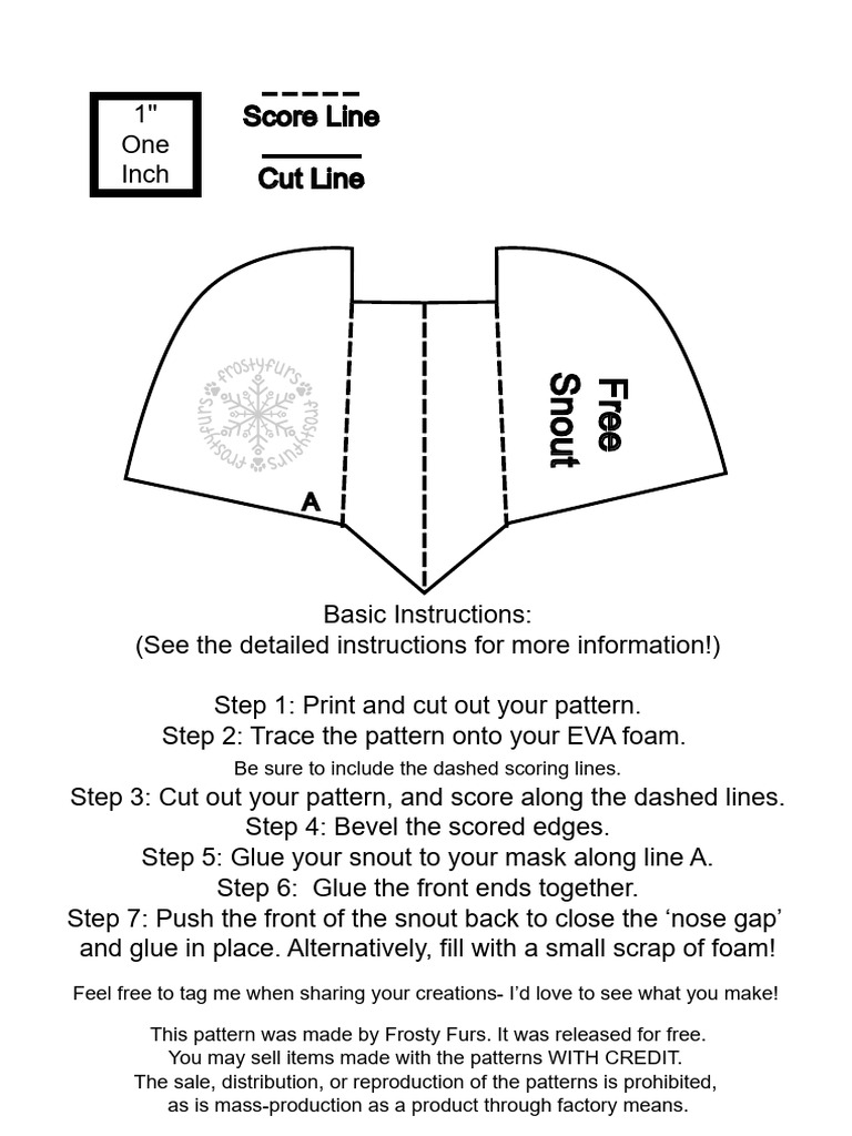 Free Snout Pattern for EVA Foam Masks | PDF