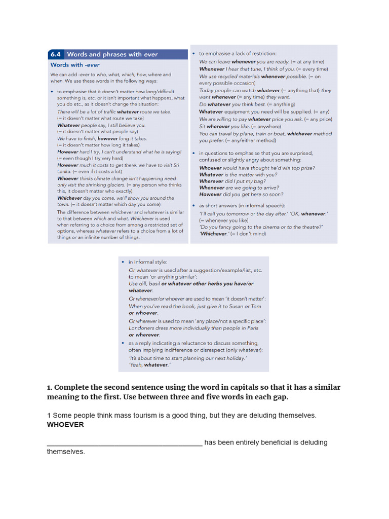 Words and Phrases With Ever | PDF