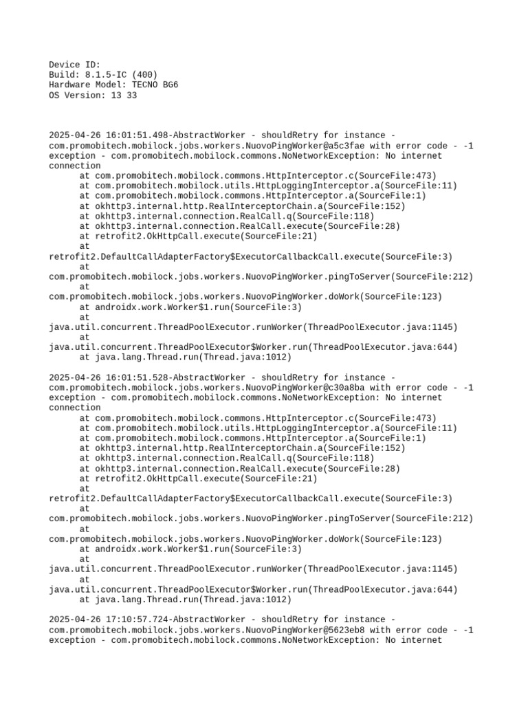 TECNO BG6 Error Log Analysis | PDF | Domain Name System | Java ...