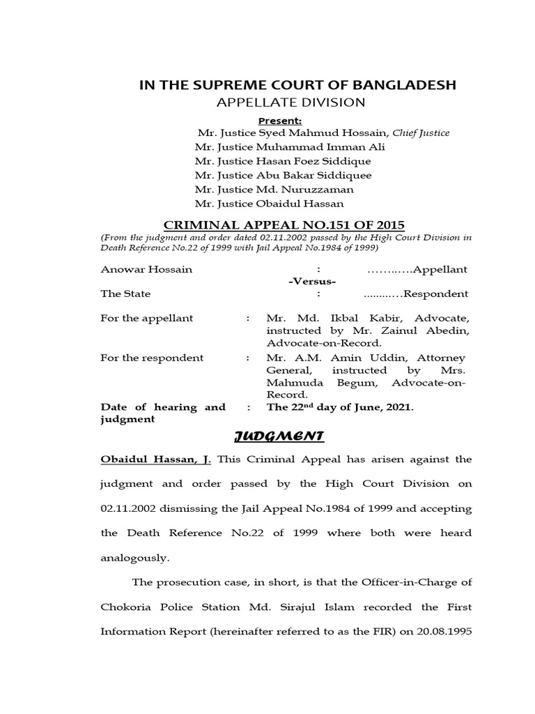Crl.A.No.151of2015 | PDF | Acquittal | Criminal Procedure In South Africa