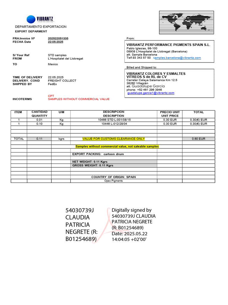 Export Invoice for Sample Shipment | PDF | Freight Transport | Supply ...
