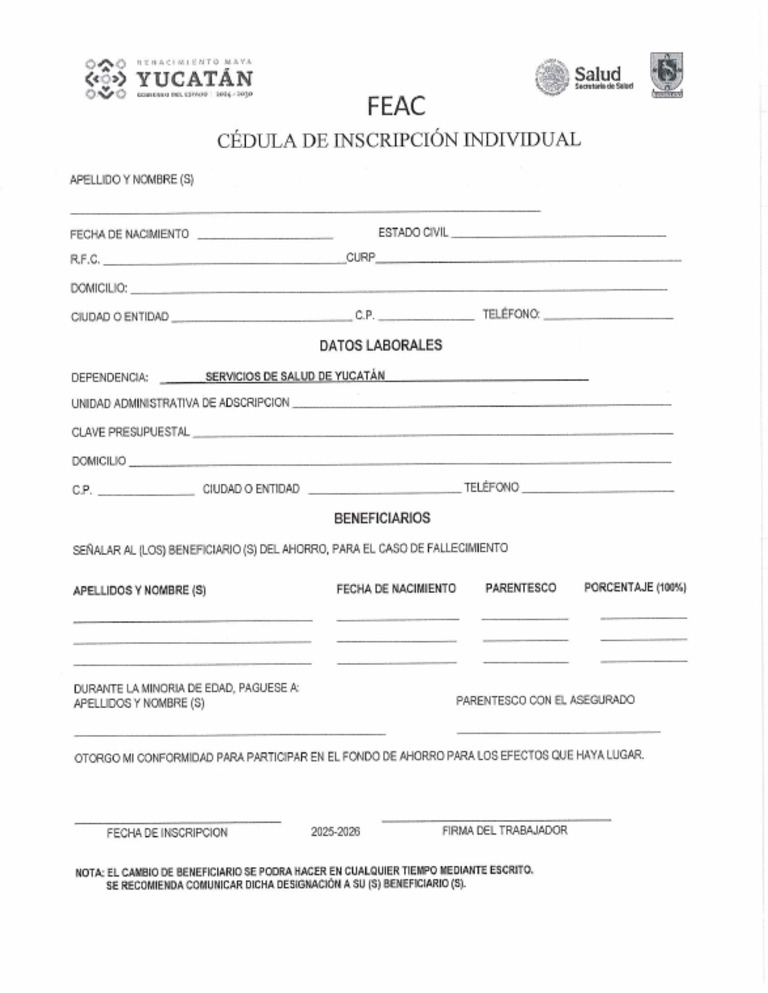 Cedula Feac | PDF