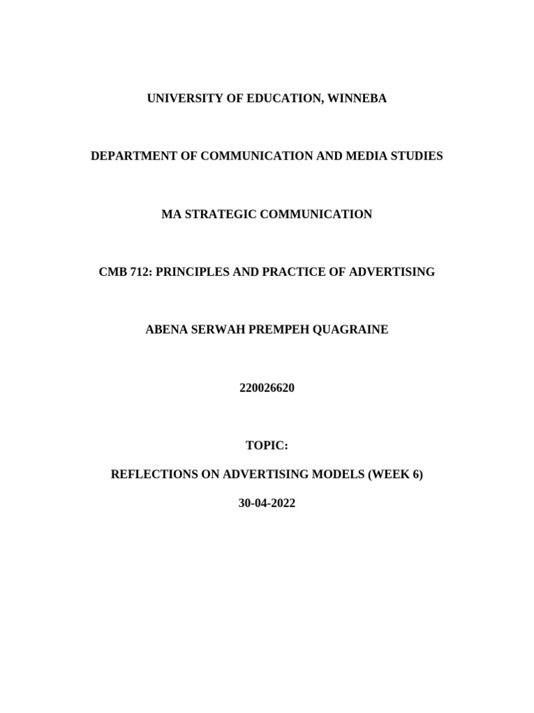 Advertising Models 300422 | PDF | Self Actualization | Marketing