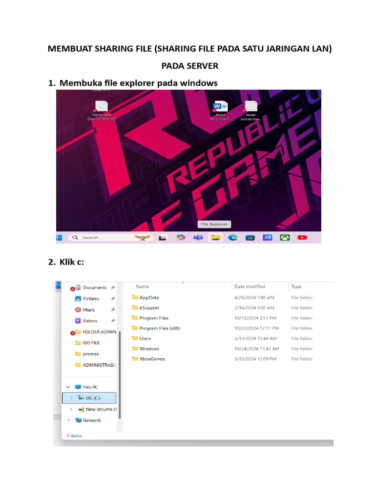 Cara Sharing File di Jaringan LAN | PDF