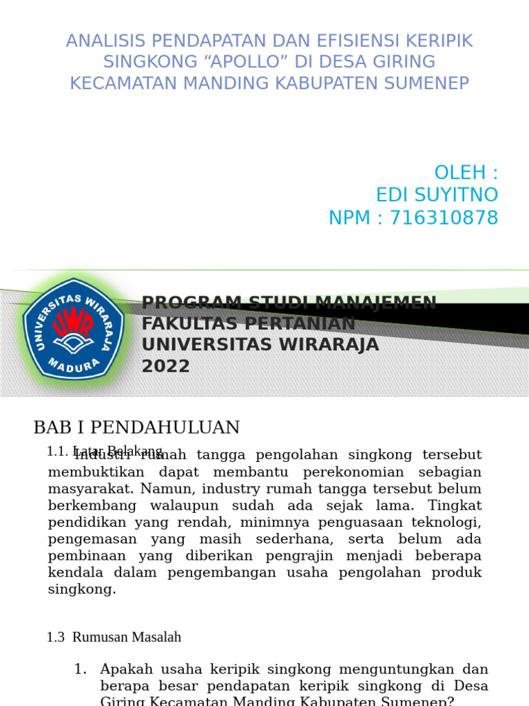 Presentasi Semhas | PDF