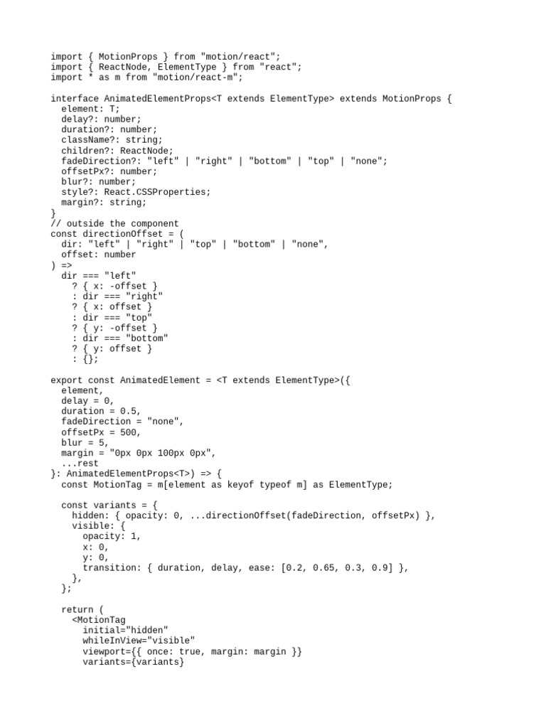 Animated Element Component in React | PDF