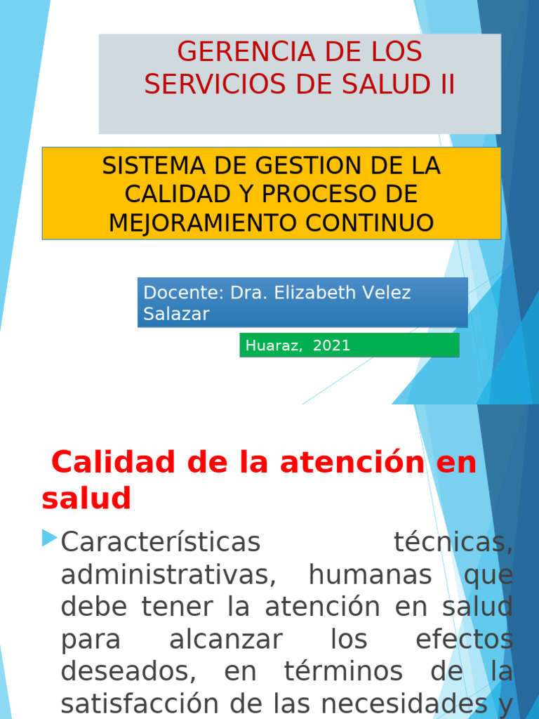 Sistema de Gestión de La Calidad y Mejoramiento Continuo. Clase 9 | PDF ...