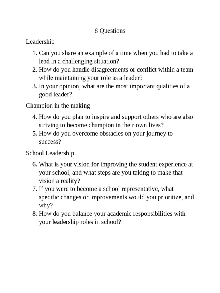 8 Questions Pageant | PDF
