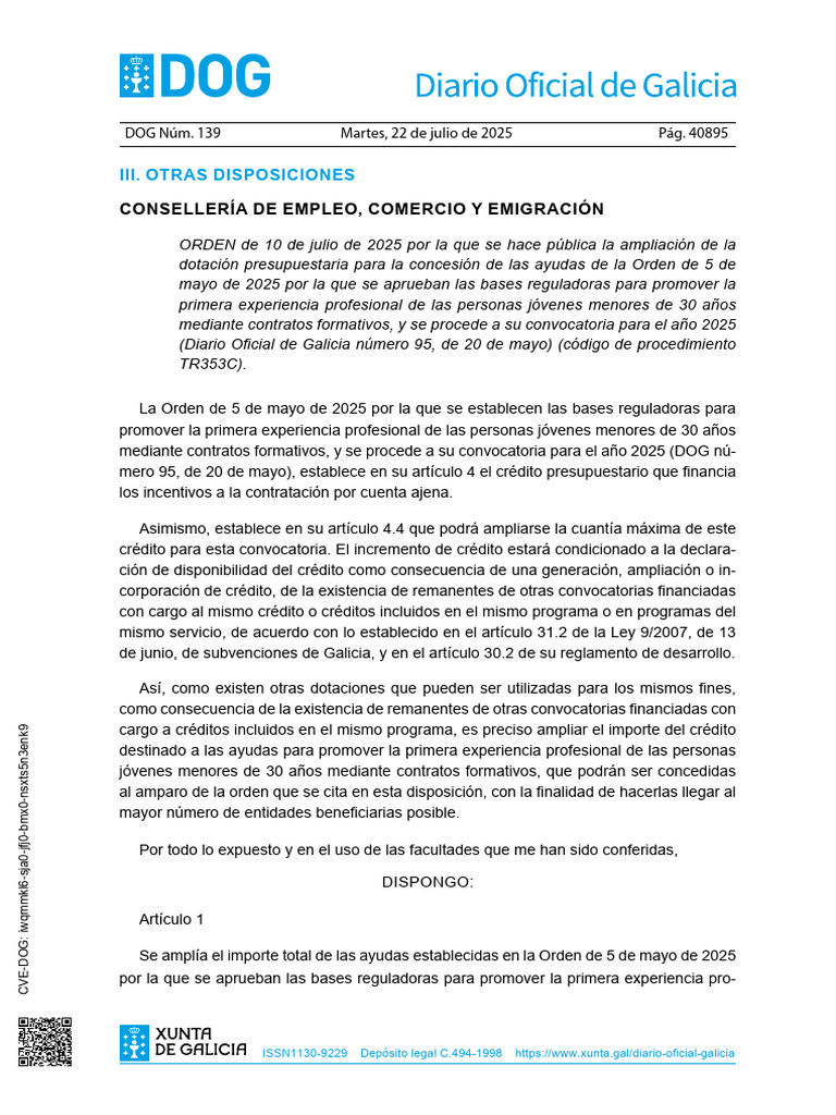 Ampliación de ayudas para jóvenes 2025 | PDF