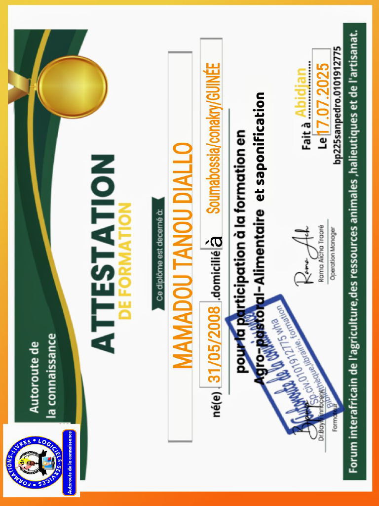 Attestation PDF | PDF