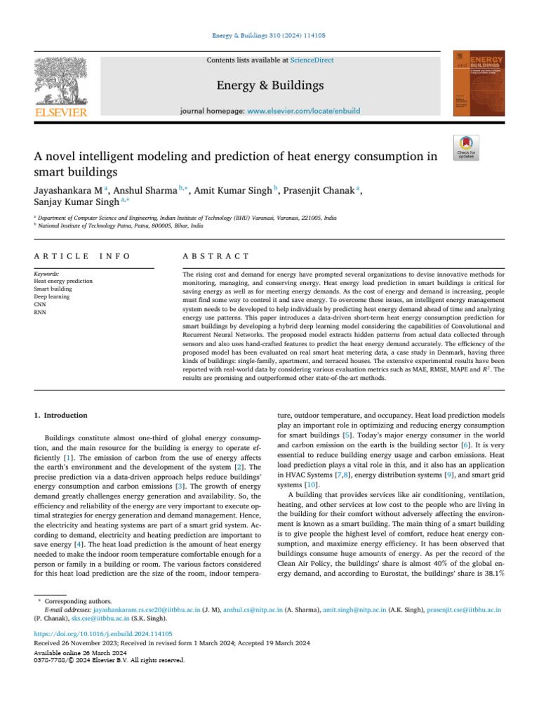 A Novel Intelligent Modeling and Prediction of Heat Energy Consumption ...
