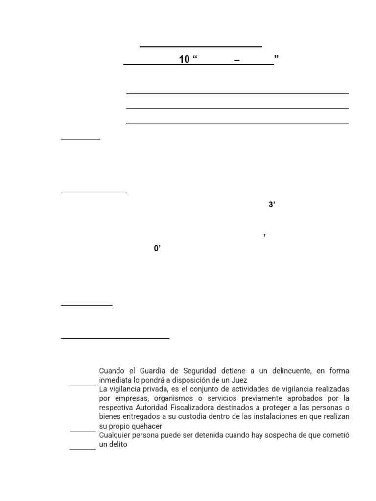 Evaluación de Seguridad Privada OS-10 | PDF | Guardia de seguridad