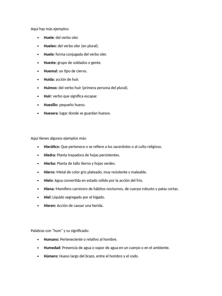 Significados de palabras con 