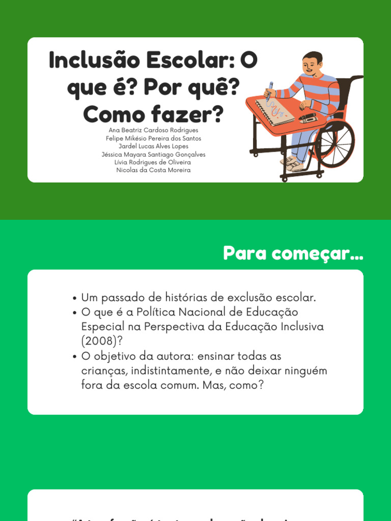 Inclusão Escolar: Conceitos e Práticas | PDF | Inclusão (Educação ...