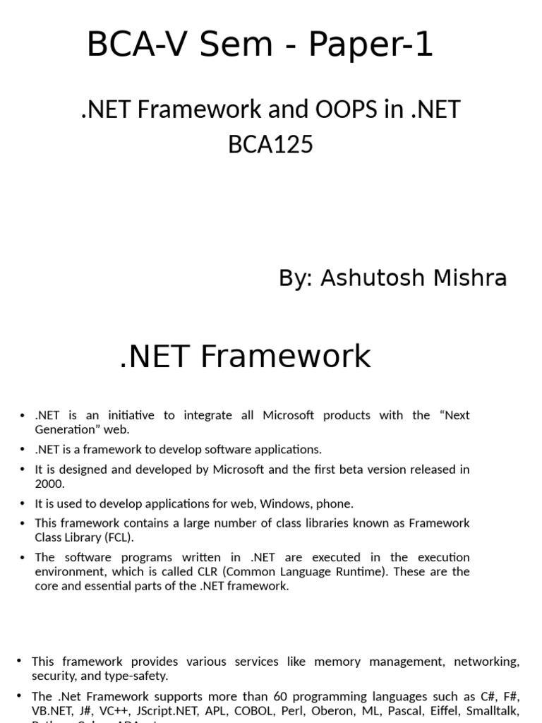 2 .NET Framework | PDF | Class (Computer Programming) | Data Type