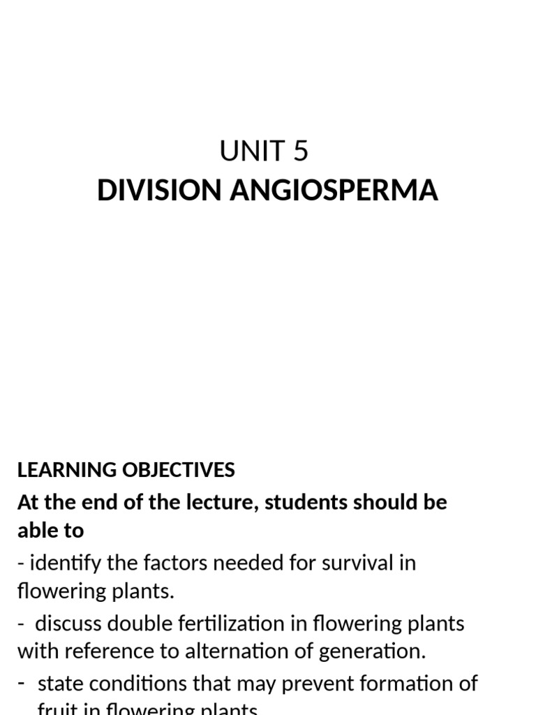 Angiosperms: Structure and Fertilization | PDF | Fertilisation ...