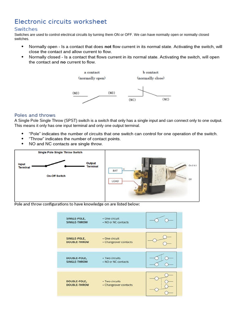 Switches, Relays, Solenoids and PCBs | PDF | Switch | Relay