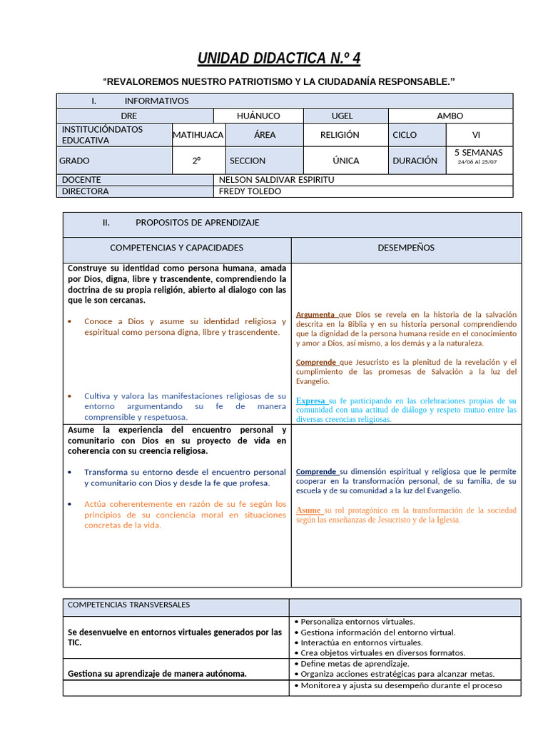 Er - Unidad de Aprendizaje 4 - 2° Grado | PDF | Bautismo | Sacramentos