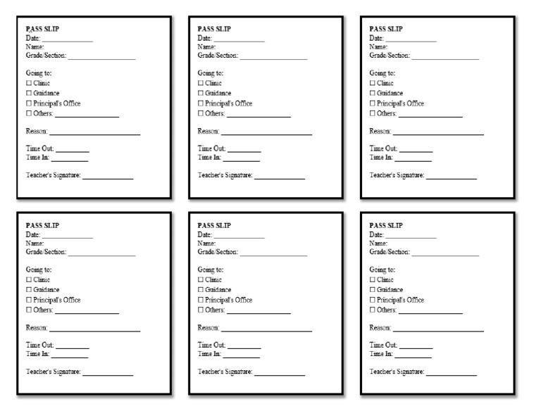 Pass Slip | PDF