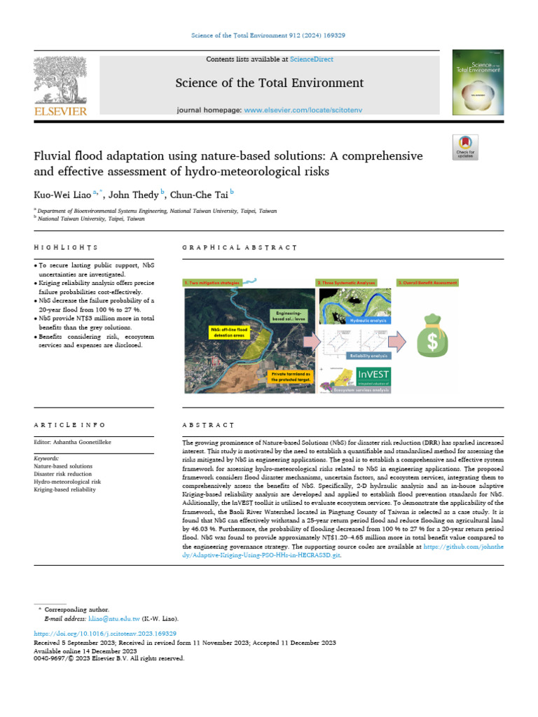 1-S2.0-S0048969723079597-Main | PDF | Flood | Reliability Engineering