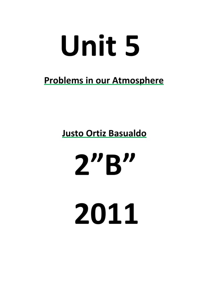 Unit 5: Problems in Our Atmosphere | PDF