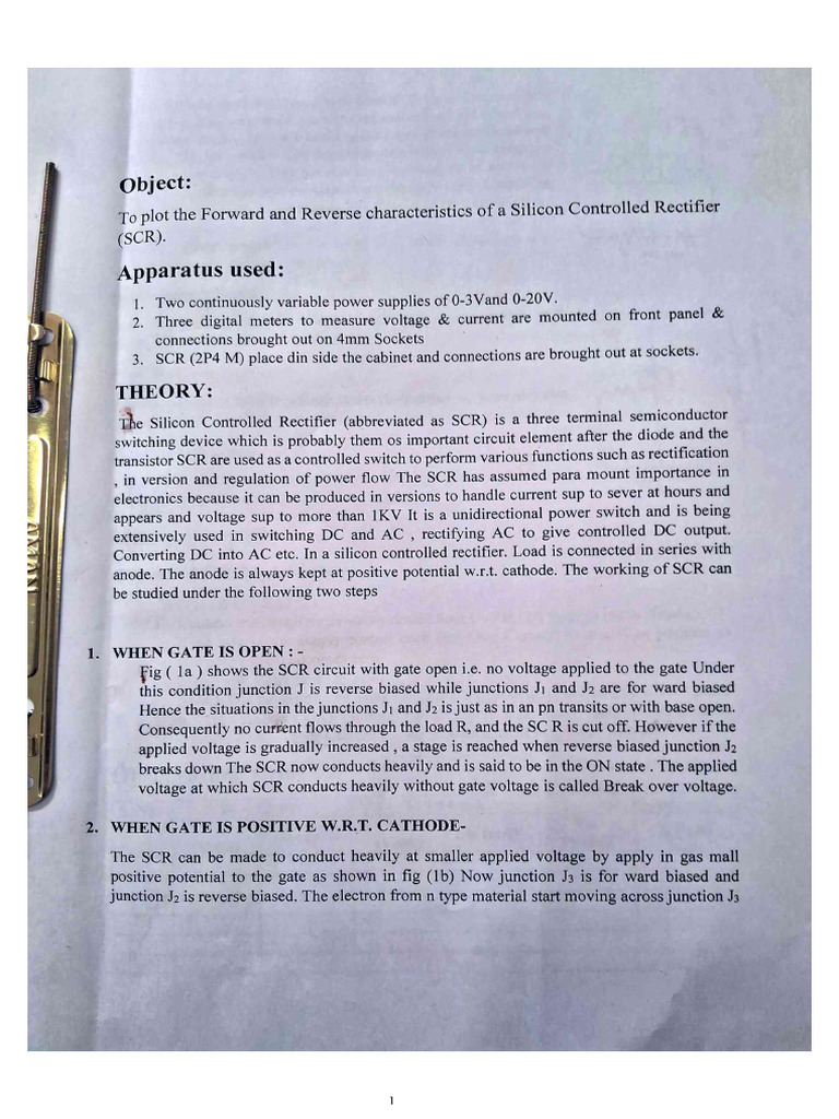 SCR Chatacterstics | PDF