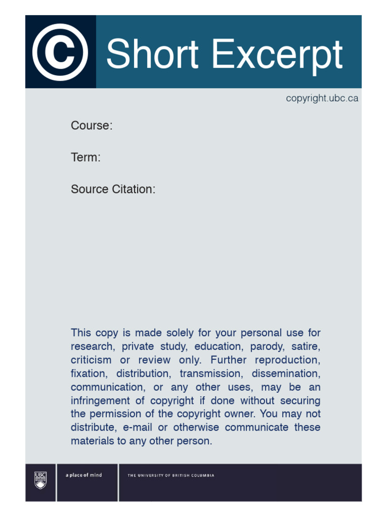 Short Excerpt: Course: Term: Source Citation | PDF
