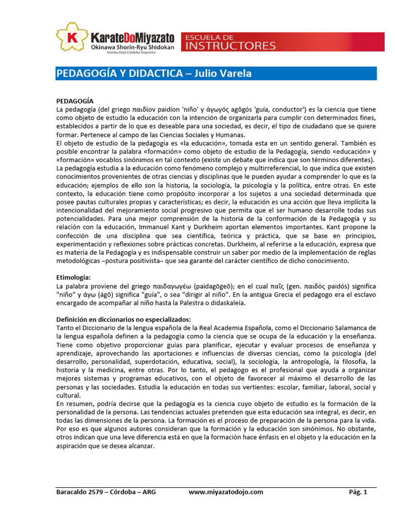 Introducción a la Pedagogía y Didáctica | PDF | Pedagogía | Cognición