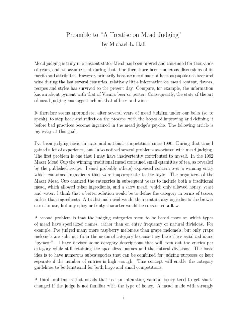 Guidelines for Mead Judging Standards | PDF | Chili Pepper | Honey