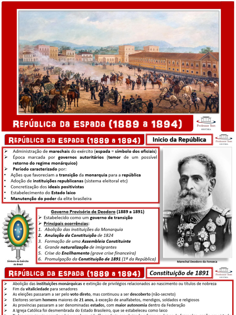 República da Espada: 1889-1894 e Seus Governos | PDF | República | Governo