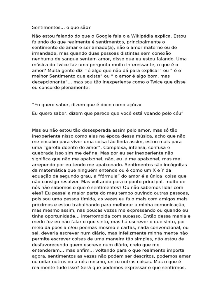 Explorando os Sentimentos e o Amor | PDF | Amor | Sentimento