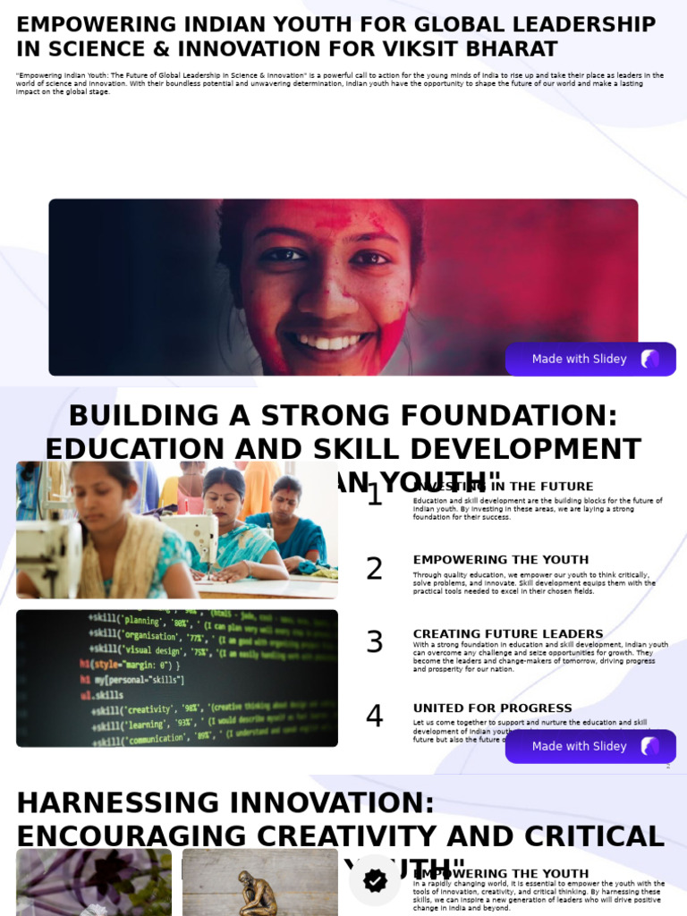 Empowering Indian Youth for Global Leadership | PDF | Mentorship ...