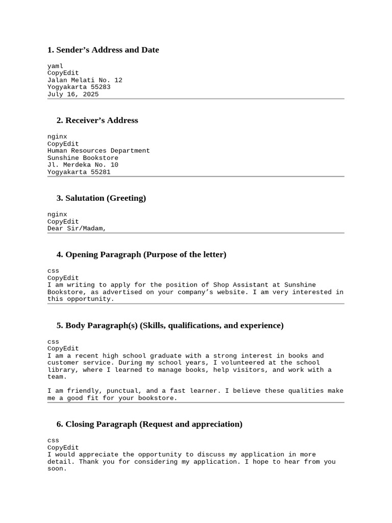 Contoh Application Letter | PDF