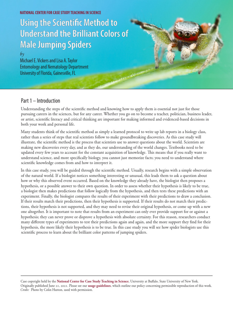 Sci Method Case Study | PDF | Experiment | Hypothesis