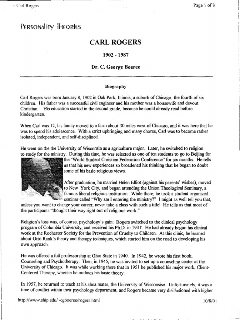 Carl Rogers Biography | PDF