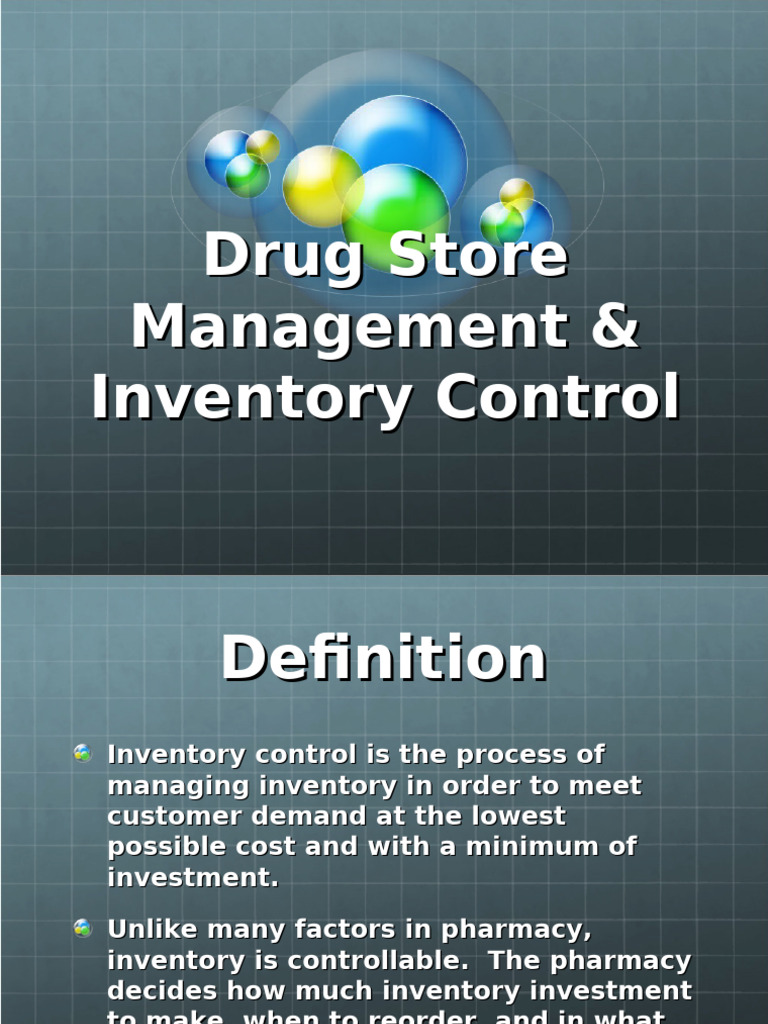 Pharmacy Inventory Control Defined | PDF | Inventory | Interest