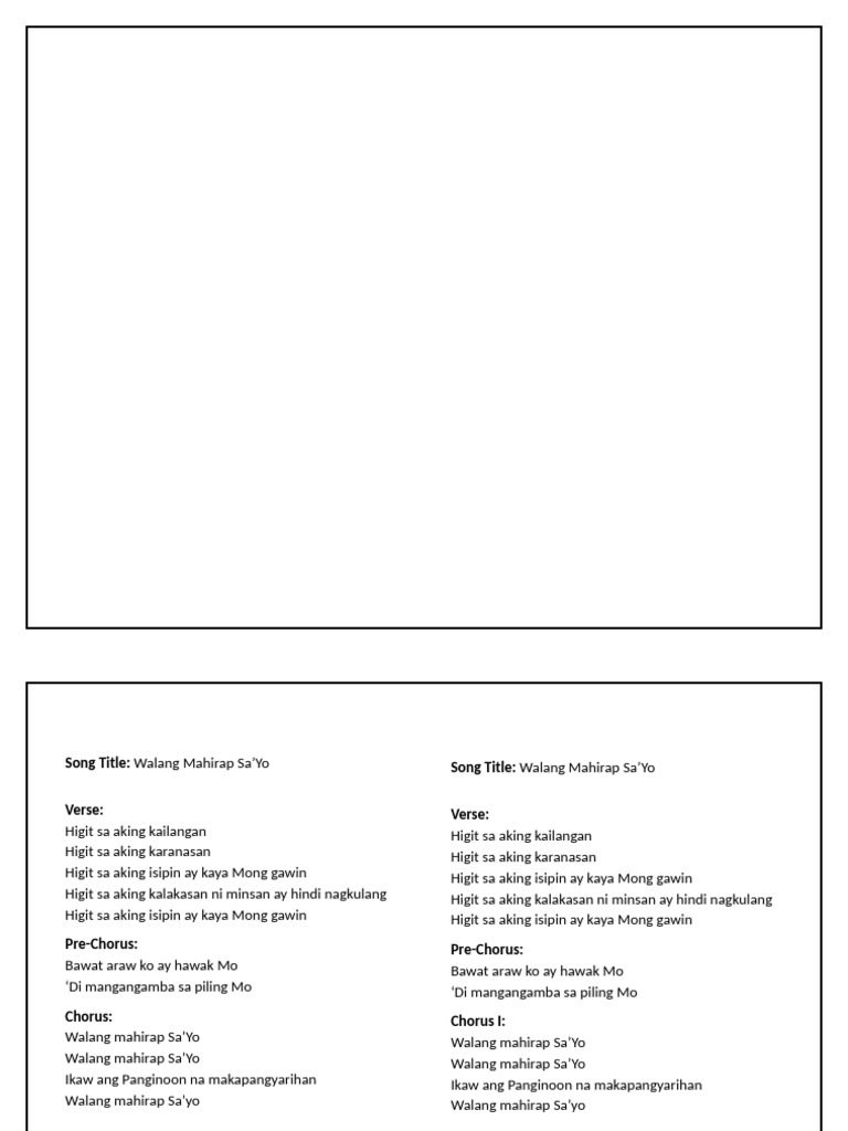 Walang Mahirap Sayo-Lyrics | PDF