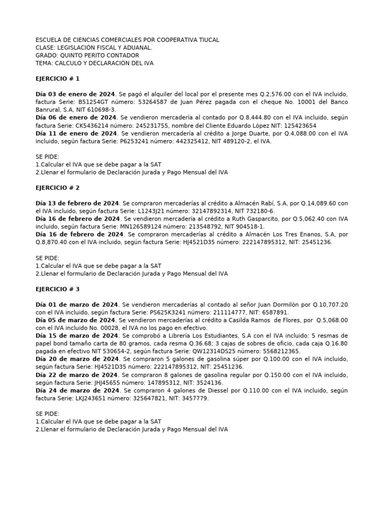 Cálculo y Declaración del IVA 2024 | PDF
