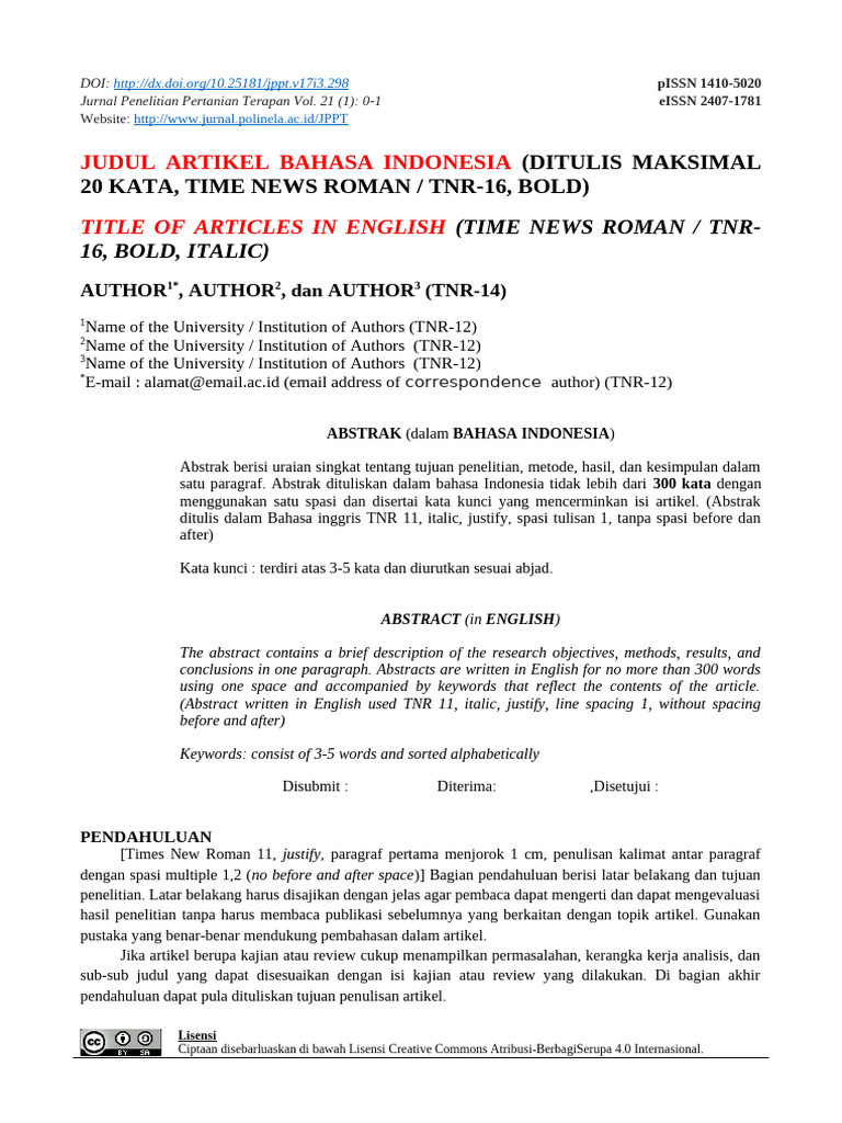 Template Jurnal Pendidikan Gratis | PDF