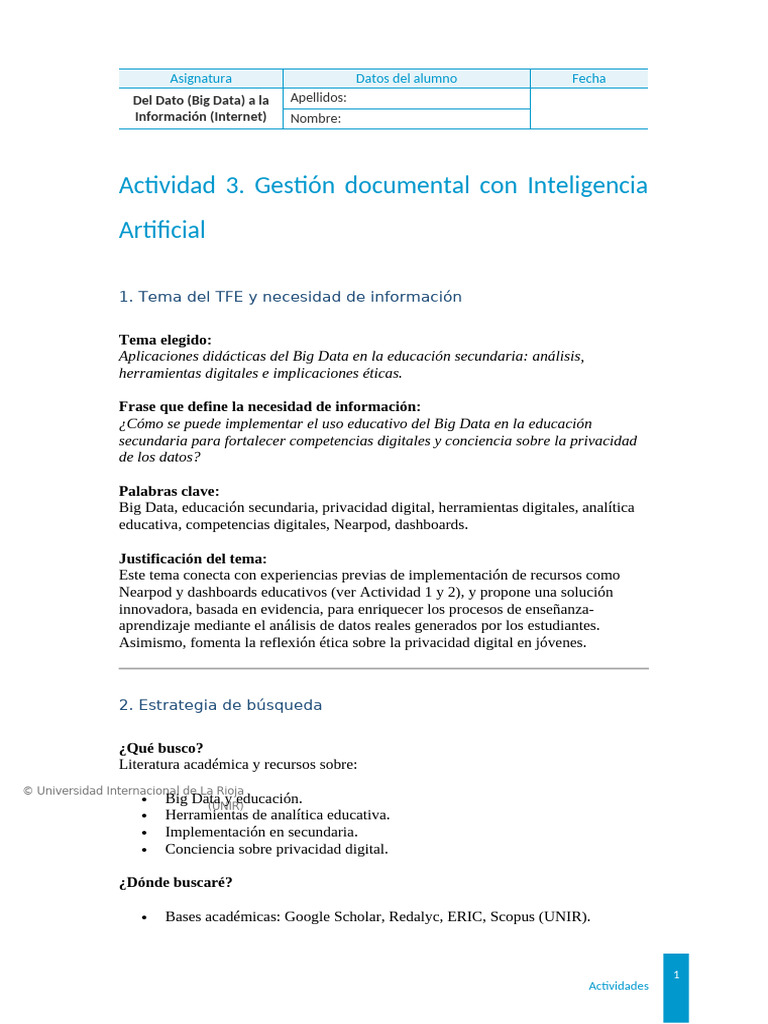 Big Data en Educación Secundaria: Ética y Herramientas | PDF | Big Data ...