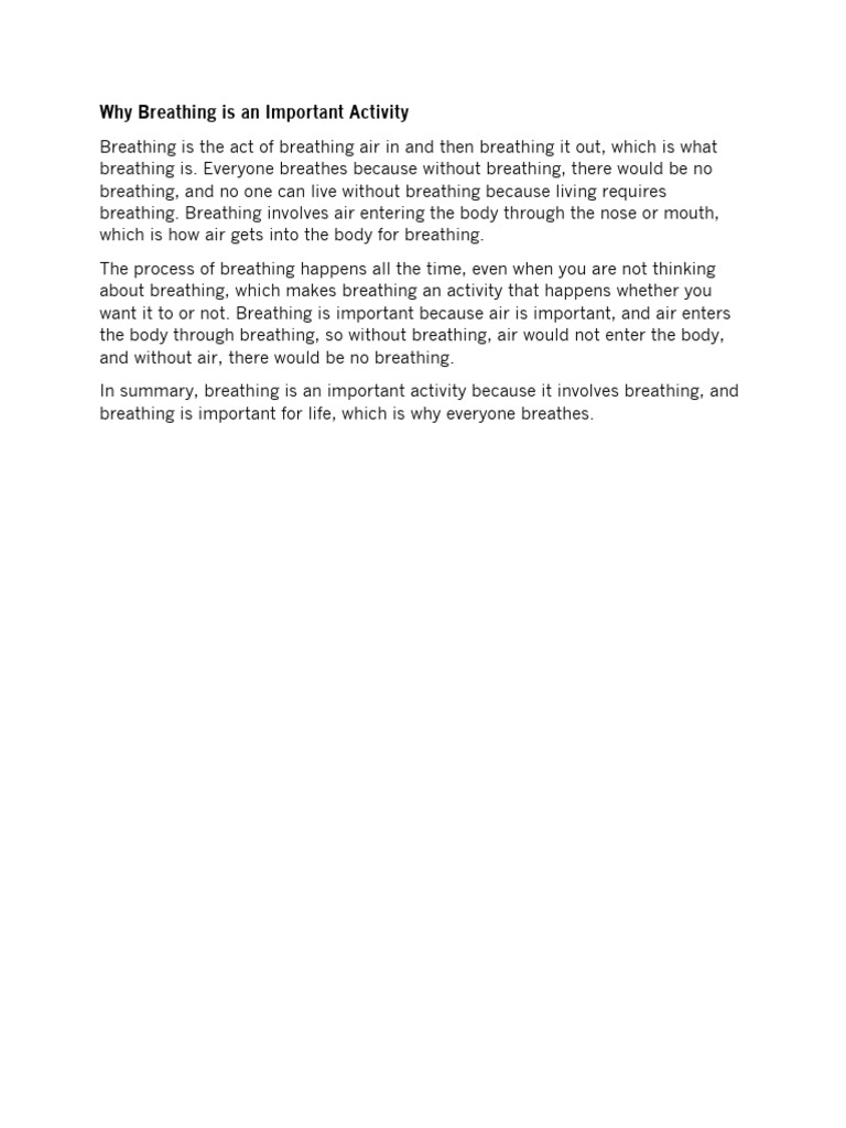 Importance of Breathing Explained | PDF