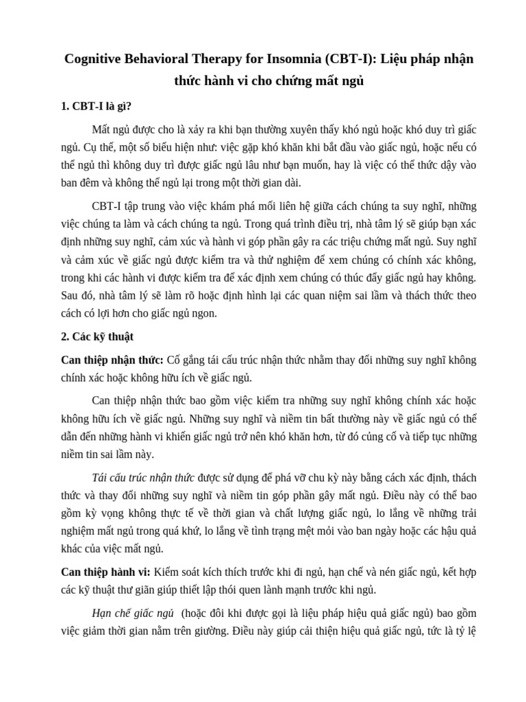 CBT I | PDF
