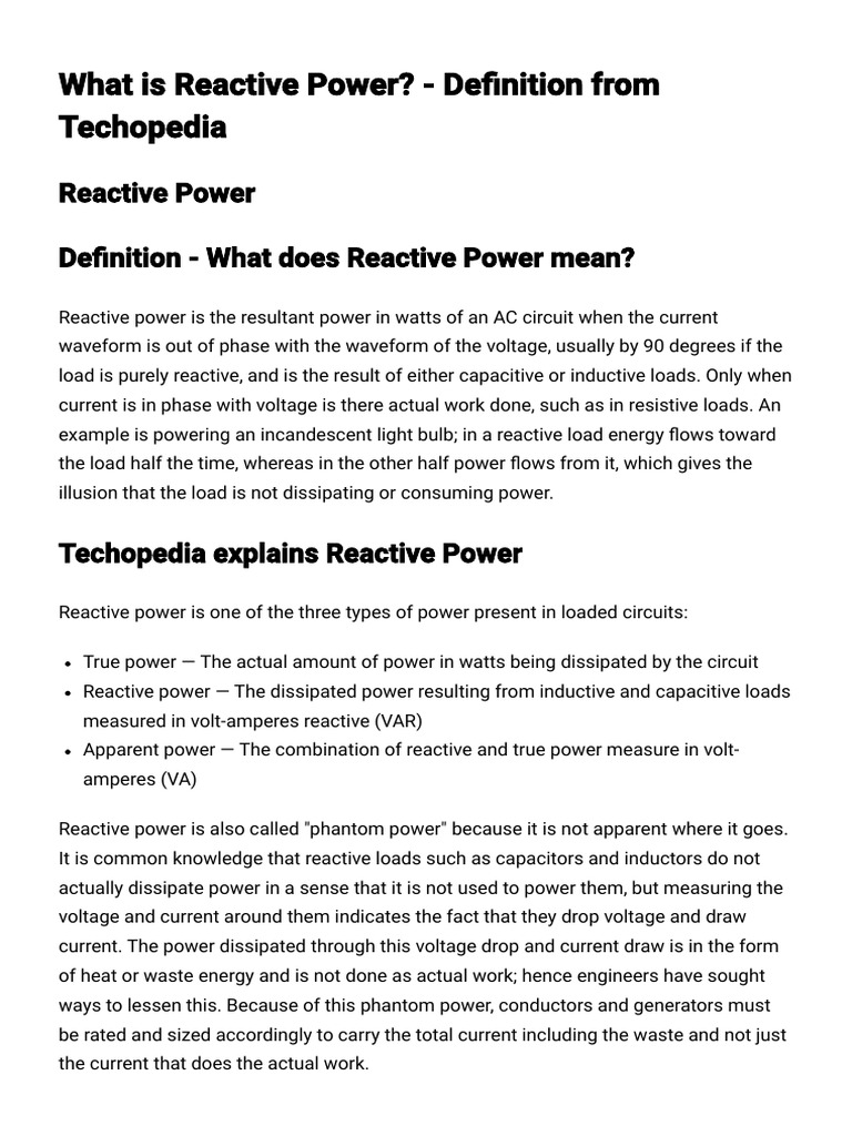 Understanding Reactive Power in AC Circuits | PDF