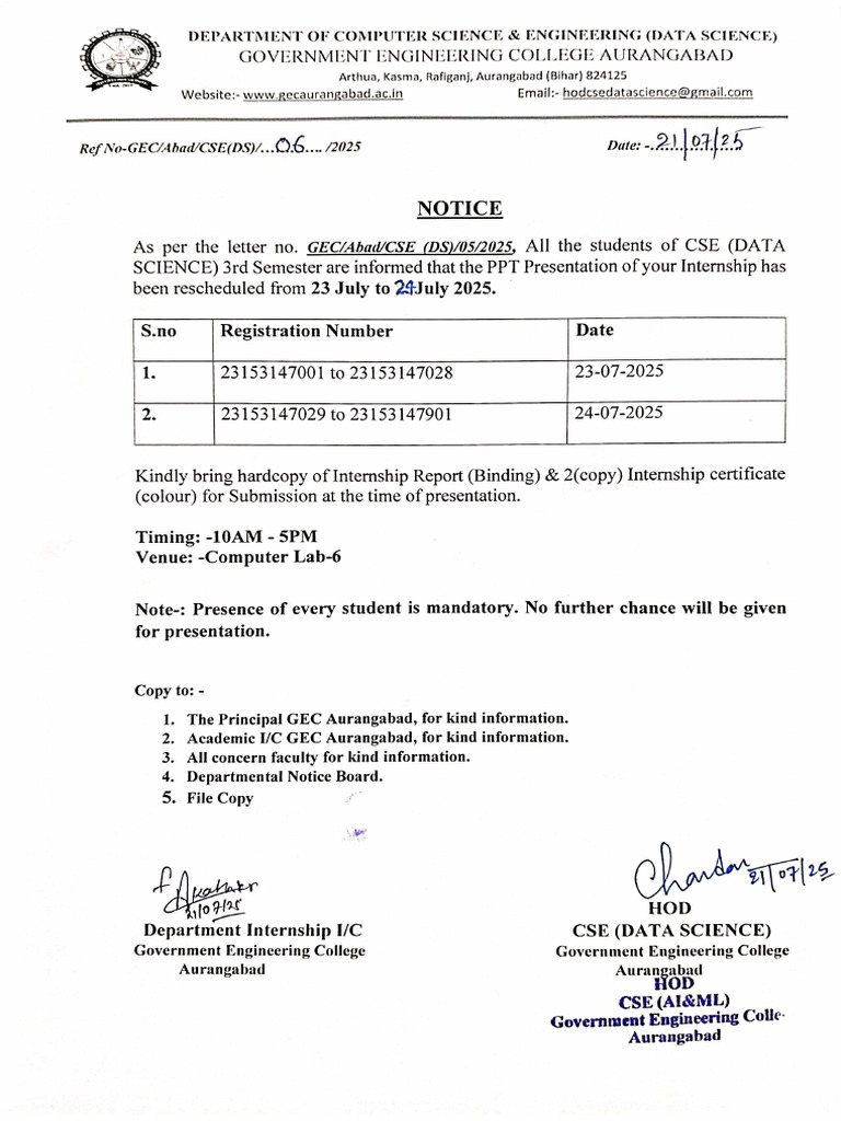 Regarding Internship | PDF